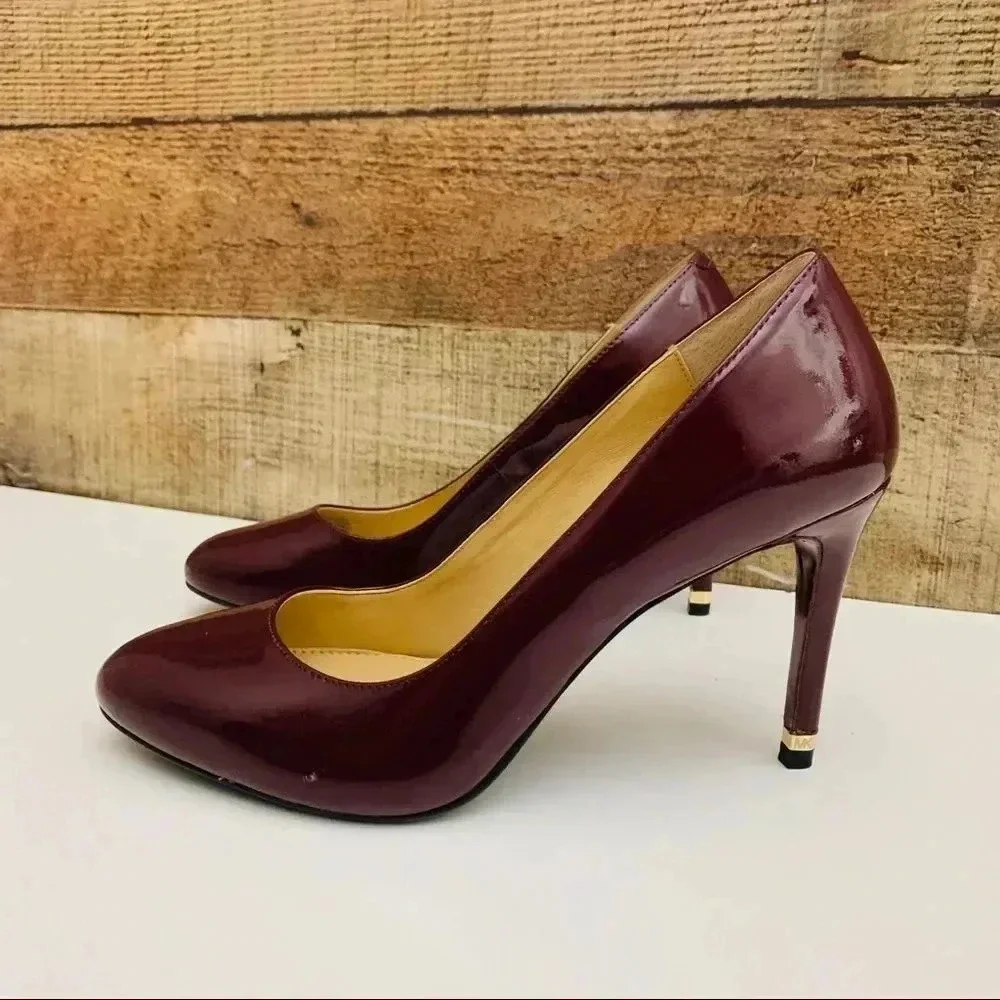 Michael Kors Patent Leather Burgundy Heels